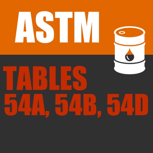 astm tables: 54a, 54b, 54d