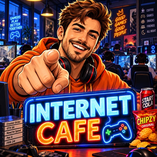 90s internet cafe