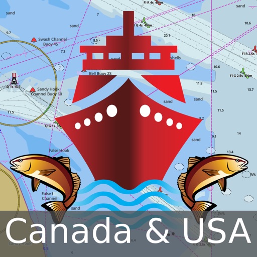 i-boating: canada & usa - marine / nautical navigation charts for fishing & sailing